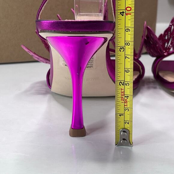 Steve Madden Azariah Leather Fuchsia Butterfly Heel Sandals Women's 6M NWB - Picture 8 of 11